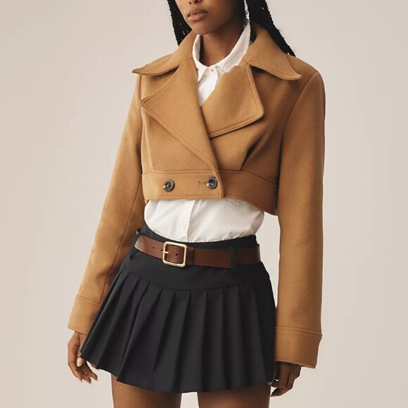 NWT! MAEVE Ultra Cropped Trench Coat Size Medium - Picture 1 of 6